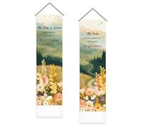 SUPERDANT 2Pc Tapestry Mountain Forest Floral Vertical Wall Tapestry Hanging Bible Colorful Long Boho Narrow Curtain Tapestries For Hallway Between Windows Bedroom Door Decor 16x33cm