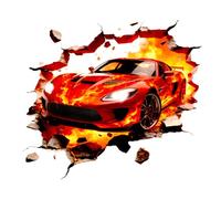 SUPERDANT 2PCS 3D Racing Cars Wall Stickers Red Car Wall Decals Artistic Waterproof Wall Decals Vinyl Peel and Stick Decoration Walls Art Stickers for Playroom Bedroom Room Living Room