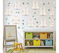 SUPERDANT 2Pcs Cartoon Goose Wall Sticker Set 96x30cm Watercolor Wall Decals Removable Funny Geese Peel and Stick Farm Animals Decor for Living Room Bedroom Study Colorful