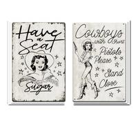 SUPERDANT 2PCS Have a Seat Sugar Tin Sign Retro Metal Poster Vintage Country Art Sign Gents Toilets Decor Vintage Wall Art for Bathroom Toilet Public Restroom Metal Plaque Poster Outdoor 20x30CM