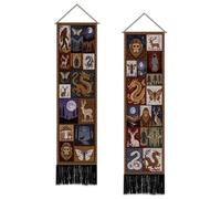SUPERDANT 2Pcs Mysterious Creature Tapestry 51x13 Inch/130x33cm Dragon Moon Wall Hanging Set Retro Narrow Fabric Banner for Living Room Bedroom Porch Man Cave Colorful