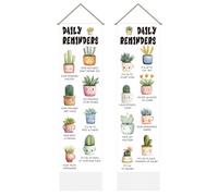 SUPERDANT 2PCS Potted Plants Tapestry Modern Cactus Wall Hanging Tapestries Long Vertical Tassel Tapestry with Poles Ropes for Bedroom Living Room Porch Hallway Office Home Decoration 45.6x13 inch