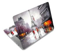 SUPERDANT 3 Pcs Laptop Skin Sticker Cover Decal Paris Street Pvc Waterproof Scratch-Resistant Trim-To-Fit For 12-15.6 Inch Notebook Wrap Personalize Set Gift 38x27cm