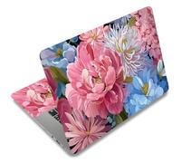SUPERDANT 3 Sheet Laptop Sticker Set 38x27cm PVC Skin Cover Freely Cuttable Flowers Decal Protects Against Scratches and Spills Includes 2 Wrist Pads For 12 13 14 15 16 Inch Laptops