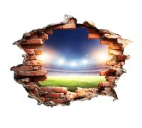 SUPERDANT 3D Night at The Stadium Wall Stickers Soccer Field Wall Decal Stickers for Walls Vinyl Art Sticker for Bedroom Living Room Playroom Decoration Gifts for Boy 80x60cm