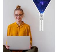 SUPERDANT 3D Night Sky Beyond The Zipper Wall Stickers Starry Sky Wall Decals for Walls Vinyl Art Sticker for Bedroom Living Room Playroom Decoration Gifts 96x30cm