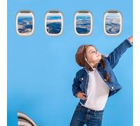 SUPERDANT 3D View Outside The Porthole Wall Stickers Cloud Layer Wall Decal Stickers for Walls Vinyl Art Sticker for Bedroom Living Room Playroom Decoration 80x30cm