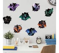 SUPERDANT 3D Wall Sticker 3D Wall Decals Peel and Stick Vinyl Art Decor 3D Dragon Stickers Decals for Boys Room Livingroom Bedroom Wall Decor Large Size Wall Decor