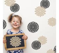 SUPERDANT 3PCS Dahlia Wall Stickers Black and White Flower PVC Waterproof Wall Decals Self-Adhesive Sticker Set Decoration for Living Room Bedroom Children's Room Gameroom Lounges Home