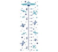 SUPERDANT 3pcs/set Family Height Growth Chart Wall Sticker Airplane Star Self-Adhesive Height Wall Sticker for Bedoom Nursery Living Room Decor 98x39 cm