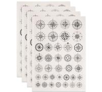 SUPERDANT 4 Sheets Compass Underglaze Transfer Paper Black Ceramic Decals for Pottery Porcelain Cups Plates Vases Clay Fire-On Bowls Beginner Friendly Extra Large