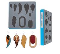 SUPERDANT 4 Styles Leaf Feather Earrings Leather Cutting Dies Set for Earring and Pendants Boho Dangle Wooden Die Cutter Tool Compatible with Die Cutting Machines 15cm/5.9 Inch