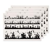 SUPERDANT 4PCS 52x37cm Halloween Silhouette Underglaze Transfers for Pottery Large Trimmable Black Ceramic Transfer Paper for Cups Vases Plates and DIY Pottery Projects