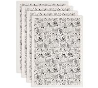 SUPERDANT 4PCS Books Underglaze Transfers for Pottery Spectacles Transfer Stickers Ceramic Decals Black Underglaze Transfers Paper for Porcelain Overglaze Enamel Clay Decal 52x37cm