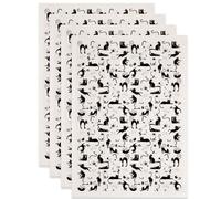 SUPERDANT 4PCS Cute Cats Underglaze Transfers for Pottery Animal Clay Transfer Paper Ceramic Decals Transfer Stickers for Pottery DIY Handicraft Supplies Enamel Waterslide Decal Gifts