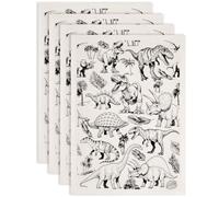 SUPERDANT 4PCS Dinosaur Under Glaze Paper Transfer Tropical Plants Transfer Paper for Clay Ceramic Porcelain Underglaze Transfers for Pottery Enamel Decals Black Underglaze Papers