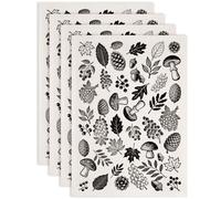 SUPERDANT 4Pcs Forest Elements Underglaze Transfers for Pottery Natural Theme Transfer Stickers Ceramic Decals Ceramic Underglaze Transfers for Pottery Overglaze Enamel Decal