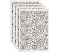 SUPERDANT 4PCS Funky Fish Underglaze Paper Transfer Floral Fish Transfer Paper for Clay Ceramic Porcelain Under Glaze Transfers for Pottery Enamel Decals Black Underglaze Papers