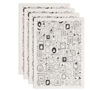 SUPERDANT 4pcs Halloween Underglaze Transfer Paper Large Format 52x37cm Vintage Ornate Frame Ceramic Decals for Pottery Projects with Spooky Cartoon Ghost Designs Black