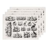 SUPERDANT 4Pcs Halloween Underglaze Transfer Paper Stacked Pumpkins Ceramic Decal Papers Large Format 52x37cm Pottery Transfer Paper for Vases Mugs Plates and Other Ceramic Projects