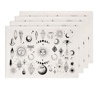 SUPERDANT 4PCS Moon Phases and Divination Underglaze Transfers for Pottery Hand of God Transfer Stickers Ceramic Decals Ceramic Underglaze Transfers for Pottery Overglaze Enamel Decal Handmade Gifts
