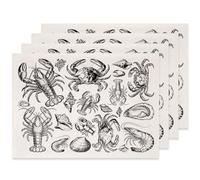 SUPERDANT 4PCS Ocean Shellfish Underglaze Transfers for Pottery Lobster Crab Shell Clay Transfer Paper Ceramic Decals Transfer Stickers for Pottery DIY Handicraft Supplies Overglaze Enamel Clay Decal