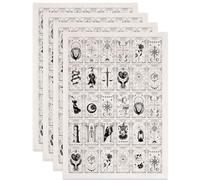 SUPERDANT 4PCS Tarot Cards Underglaze Paper Transfer Divination Transfer Papers for Clay Ceramic Porcelain Under Glaze Transfers for Pottery Enamel Decals Black Underglaze Decal Handcrafted Gifts