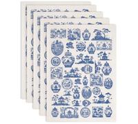 SUPERDANT 5 Pcs Chinese Style Gardens Underglaze Transfer Paper Natural Scenery Ceramic Decals for Pottery Porcelain Cups Plates Vases Clay Fire-On Bowls Beginner Friendly Extra Large 52x37cm