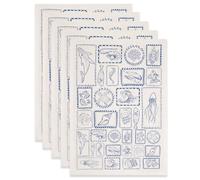 SUPERDANT 5 Pcs Marine Life Stamps Underglaze Transfer Paper Marine Animals Ceramic Decals for Pottery Porcelain Cups Plates Vases Clay Fire-On Bowls Beginner Friendly Extra Large 52x37cm