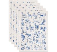 SUPERDANT 5 Sheets Blue Dog Underglaze Transfer Paper Pottery Waterslide Decals Ceramic Underglaze Sheets for Cups Vases Plates Trimmable Pet Decals