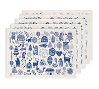SUPERDANT 5 Sheets Underglaze Transfer Paper Blue Wild Elements Bear Tree Cabin Ceramic Decals for Pottery Cups Plates Vases Clay Fire-On Bowls Beginner Friendly 52x37cm Extra Large