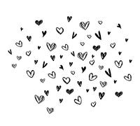 SUPERDANT 52 Pieces Loving Hearts Wall Stickers Black Love Vinyl Wall Decals Art Stickers Valentine's Day Heart for Baby Bedroom Murals Vinyl Decals Removable Nursery Kids Room DIY Decorations