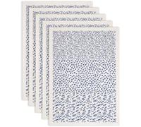 SUPERDANT 5PCS 3 Patterns Underglaze Transfers for Pottery Lines and Hearts Clay Transfer Paper Blue Ceramic Decals Transfer Stickers for Pottery DIY Handicraft Supplies