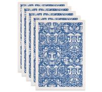 SUPERDANT 5PCS Blue Mushroom Clusters Ceramic Transfers Decals Underglaze Transfers for Pottery DIY Stickers Water Transfer Paper for Potteries Ceramics Vases 52x37cm