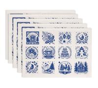 SUPERDANT 5pcs Large Format Underglaze Transfers Ceramic Transfer Paper 52x37cm Waterslide Decal Paper with Christmas Scene for DIY Decorating Tableware and Pottery, Blue