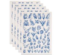 SUPERDANT 5PCS Owls Underglaze Paper Transfer Bird Animals Transfer Paper for Clay Ceramic Porcelain Under Glaze Transfers for Pottery Enamel Decals Blue Underglaze Waterslide Decal Papers