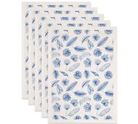 SUPERDANT 5PCS Palm Leaves Underglaze Transfers for Pottery Blue Plants Clay Transfer Paper Ceramic Decals Transfer Stickers for Pottery DIY Handicraft Supplies Decal