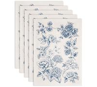 SUPERDANT 5PCS Peony Hydrangea Trumpet Underglaze Transfers for Pottery Blue Flowers Transfer Stickers Ceramic Decals Ceramic Underglaze Transfers for Pottery Overglaze Enamel Decal Handmade Gifts