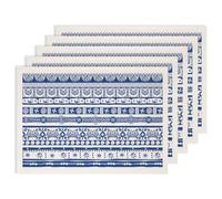 SUPERDANT 5PCS Primitive Pattern Underglaze Paper Transfer Stripe Transfer Paper for Clay Ceramic Porcelain Under Glaze Transfers for Pottery Enamel Decals Blue Decal Papers Handcrafted Gifts