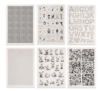 SUPERDANT 6 Sheets Black Houndstooth Underglaze Transfer Paper 52x37cm Pottery Decal Paper Ceramic Underglaze Transfers for Pottery Trimmable Mixed Letters Rabbits Tarot for Cups Vases Plates Black