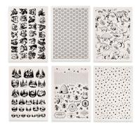 SUPERDANT 6PCS Dogs and Dinosaur Underglaze Transfers for Pottery Bee Forest Pottery Ceramic Clay Transfer Paper Black Ceramic Decals Transfer Stickers DIY Handicraft Supplies Waterslide Decal
