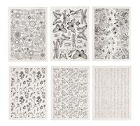 SUPERDANT 6PCS Retro Butterfly Flower Underglaze Transfers for Pottery Text Mixed Transfer Stickers Ceramic Decals Blue Underglaze Transfers Paper for Porcelain Overglaze Enamel Clay Decal 52x37cm