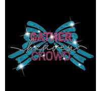 SUPERDANT 7Pcs Gather Heaven Crowd Iron On Patch Bow Rhinestone Transfer Bling Appliqué Rectangle for T Shirts Clothes Jacket Clothing Hoodie DIY Art Craft Gift 32x23.8cm