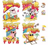 SUPERDANT 8PCS Iron on Transfers Colorful Humorous Animals Heat Transfer Stickers Vacation Hot Press Patch Decals DIY Decoration for Clothes T-Shirts Cushion and Canvas Bags