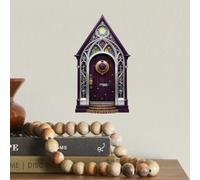 SUPERDANT 9Pcs 3D Fairy Door Wall Stickers 60x30cm 3D Break Through the Wall Decal Peel and Stick Moon and Stars Door Mural for Living Room Bedroom Kids Room Colorful