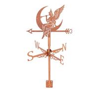 SUPERDANT Angel Moon Weather Vane 28.2x26cm/11.1x10.2in Copper Weathervanes Finish Iron Wind Vane Decorative Roof Garden Wind Direction Indicator Outdoor Metal Weathercock Copper
