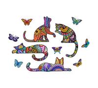 SUPERDANT Animals Art Color Wall Sticker with Mandala DIY Art PVC Wall Decal Removable Wall Stickers and Murals Cat Butterfly Wall Decoration for Garden Living Room