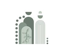 SUPERDANT Arched Green Wall Stickers Boho Mountain Wall Decals Bohomian Plant Decals Stickers for Walls for Living Room Kitchen TV Backgroud Decoration