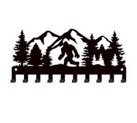 SUPERDANT Bigfoot Forest Key Hook Sasquatch Key Holder Forest Decorative 10 Hooks Metal Key Organizer Home Storage Hooks Wall Mounted Entryway Key Hooks Key Hanger for Dog Leash