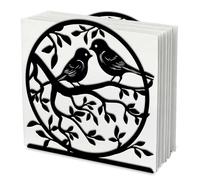 SUPERDANT Bird On Branch Napkin Holder for Tables Circular Openwork Natural Standing Paper Napkin Tissue Dispenser for Kitchen Dining Table Countertop Outdoor Cocktail Picnic Metal Holders